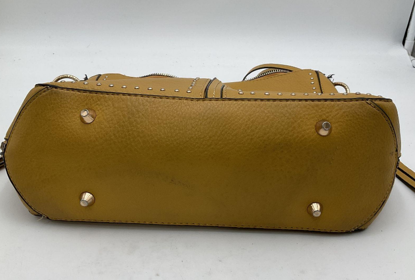 Montana West Mustard Yellow Studded Hobo Shoulder Bag