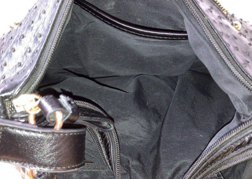 Giani Bernini black ostrich embossed hobo bag with gold-tone hardware, view 4