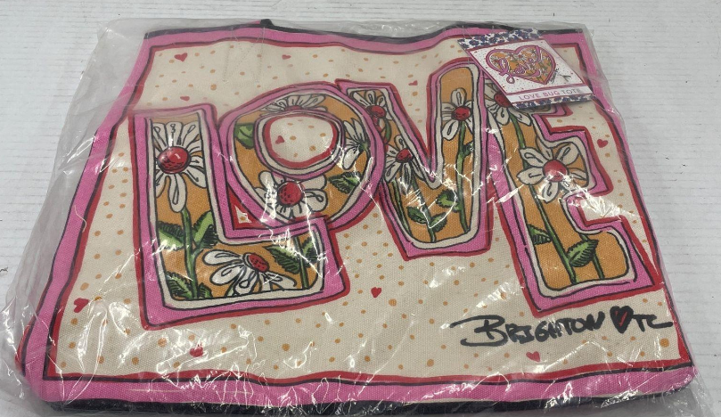 Brighton Fashionista Love Bug tote with floral LOVE artwork, view 2