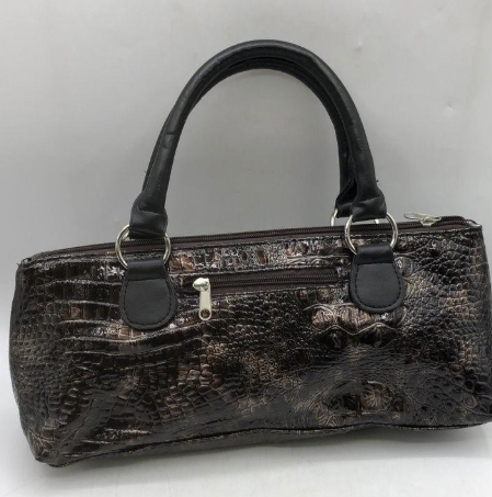 Primeware Copper Brown Croc Embossed Insulated Wine Clutch Handbag