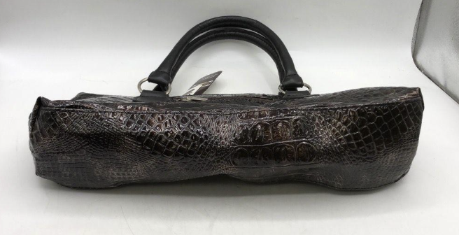 Primeware Copper Brown Croc Embossed Insulated Wine Clutch Handbag
