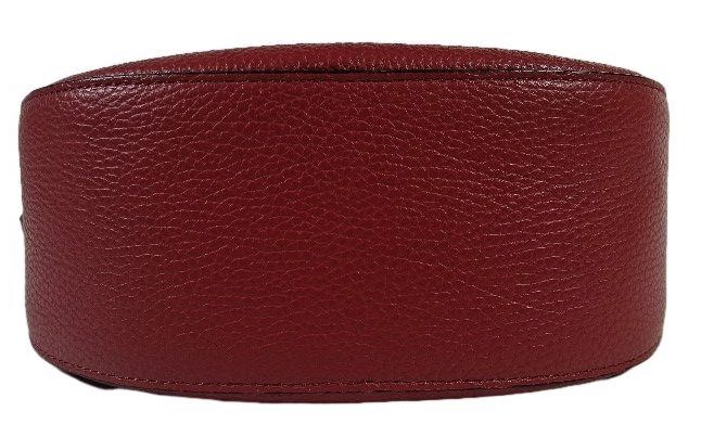 Vera Pelle red leather crescent shoulder bag made in Italy, view 5