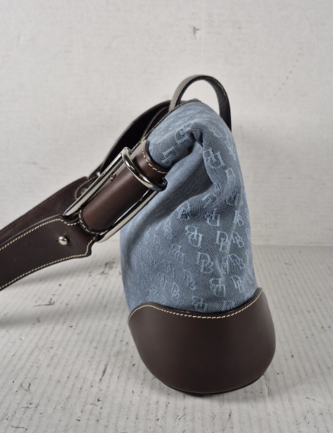 Dooney and Bourke Blue Monogram Shoulder Bag Made in USA