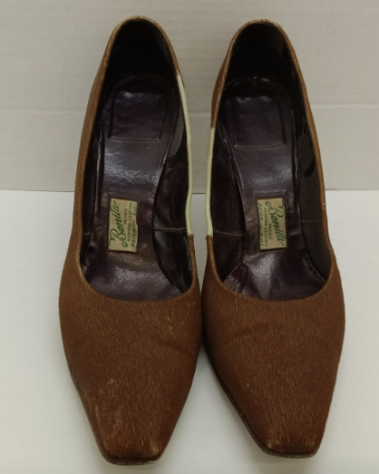 Vintage PYMSA Cowhide Shoulder Bag with Matching Bonita Cowhide Heels Set Made in Mexico