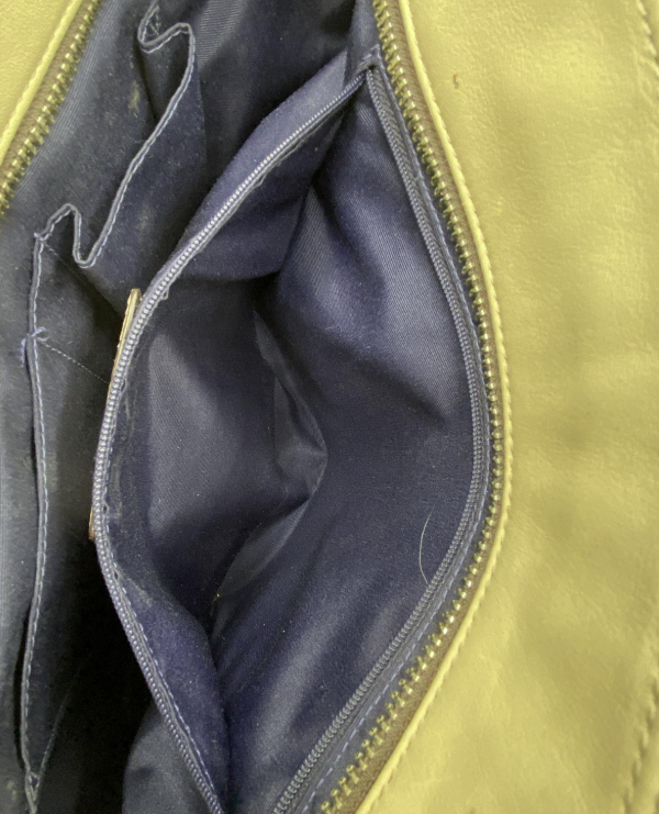 Coach cream pebbled leather east-west tote shoulder bag with embossed logo, view 4