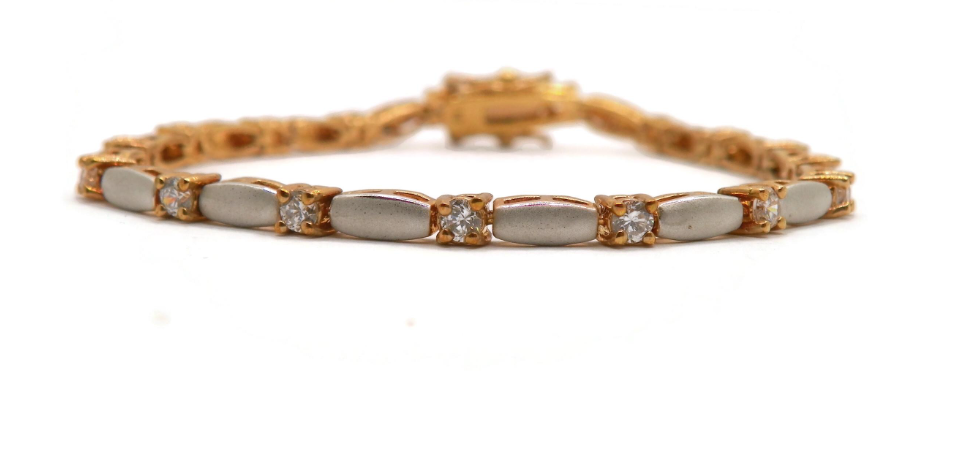 Park Lane Finesse Cubic Zirconia Bracelet | Gold Tone & Silvertone Link Bracelet