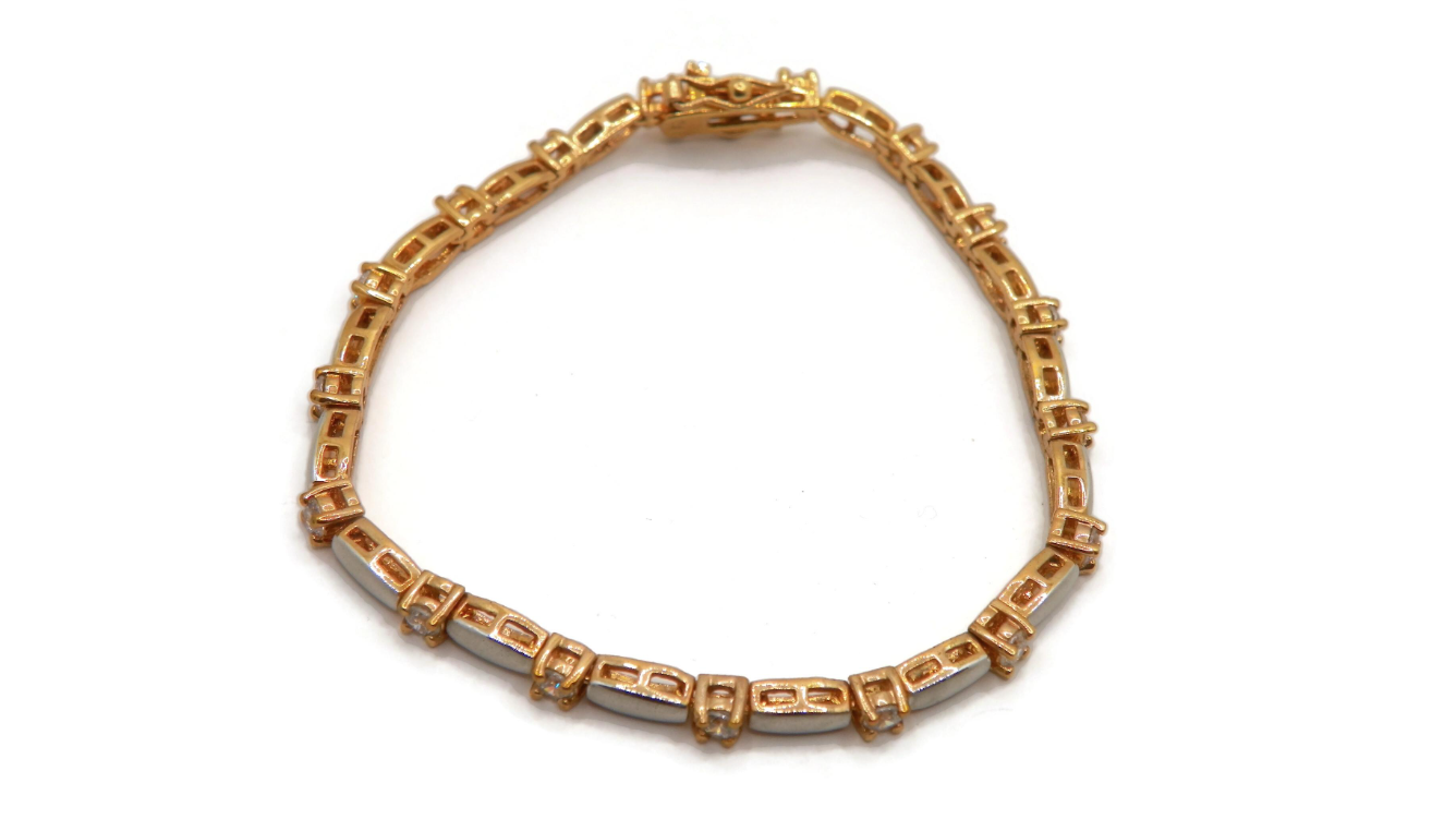 Park Lane Finesse Cubic Zirconia Bracelet | Gold Tone & Silvertone Link Bracelet