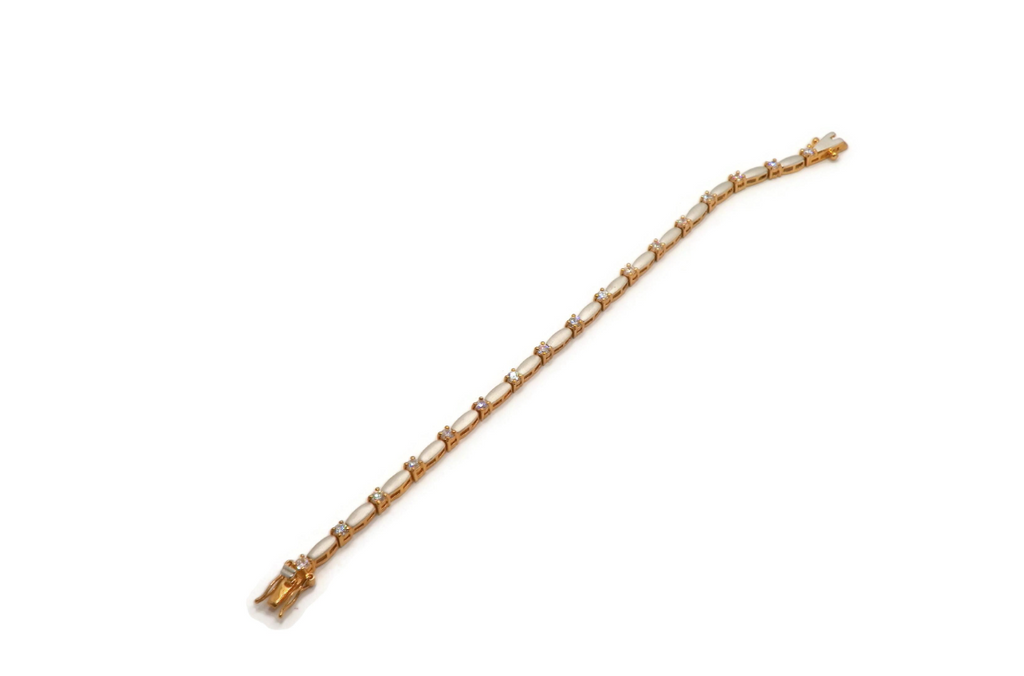 Park Lane Finesse Cubic Zirconia Bracelet | Gold Tone & Silvertone Link Bracelet