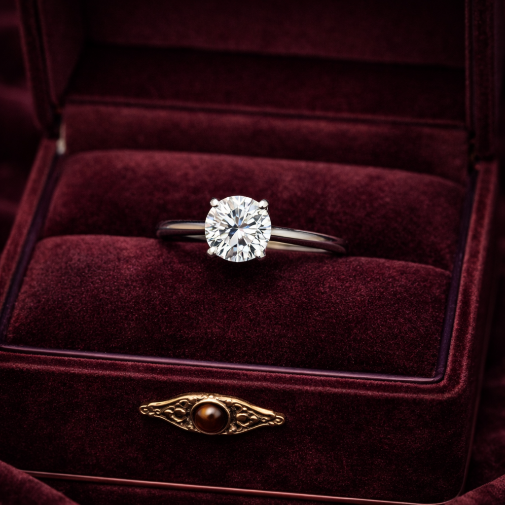 D’Joy 925 Sterling Silver Lab-Grown Diamond Solitaire Ring, Approx. 2 Carat Size 7