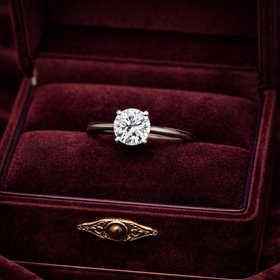 D’Joy 925 Sterling Silver Lab-Grown Diamond Solitaire Ring, Approx. 2 Carat Size 7