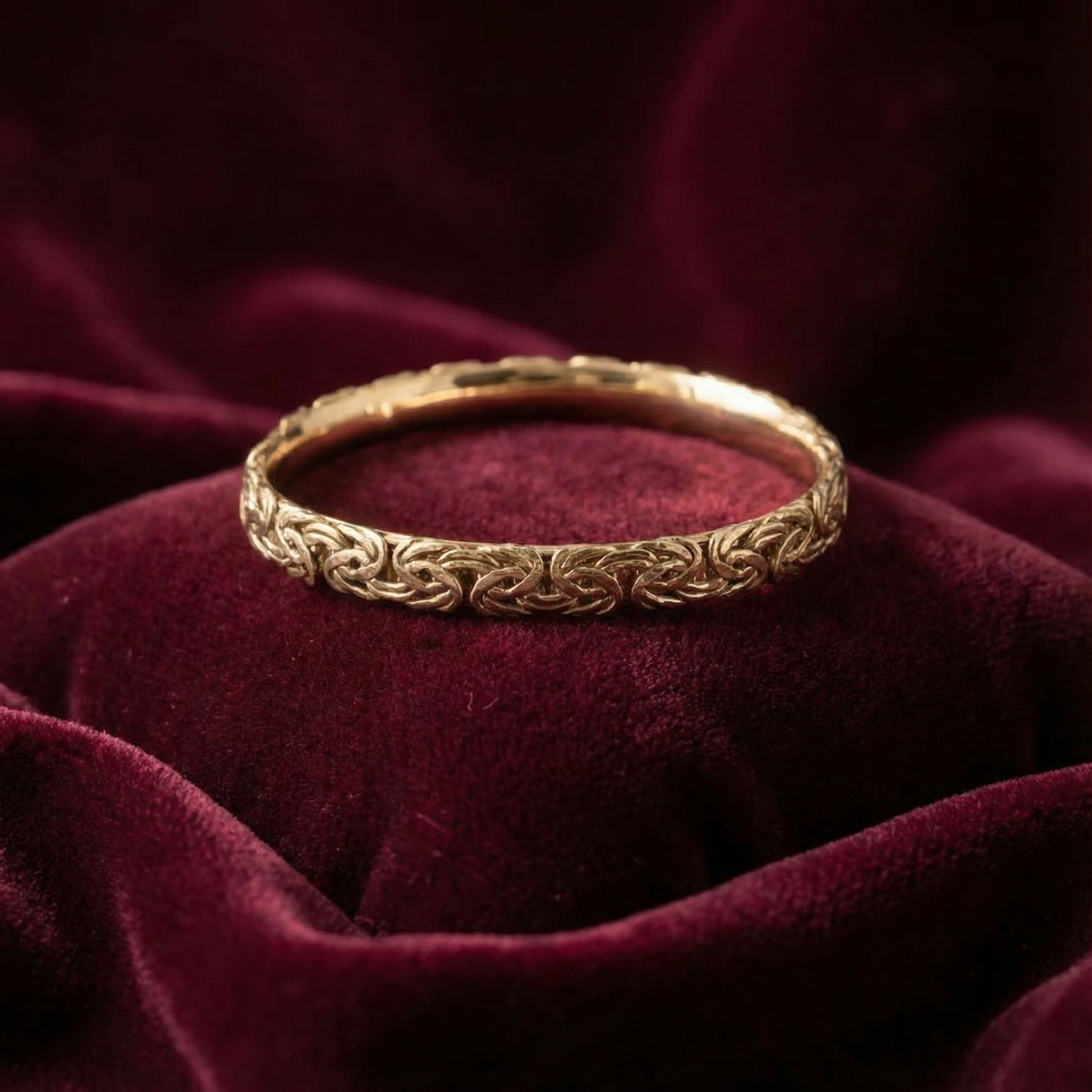 Gold-Tone Byzantine Bangle Bracelet – Classic Woven Design