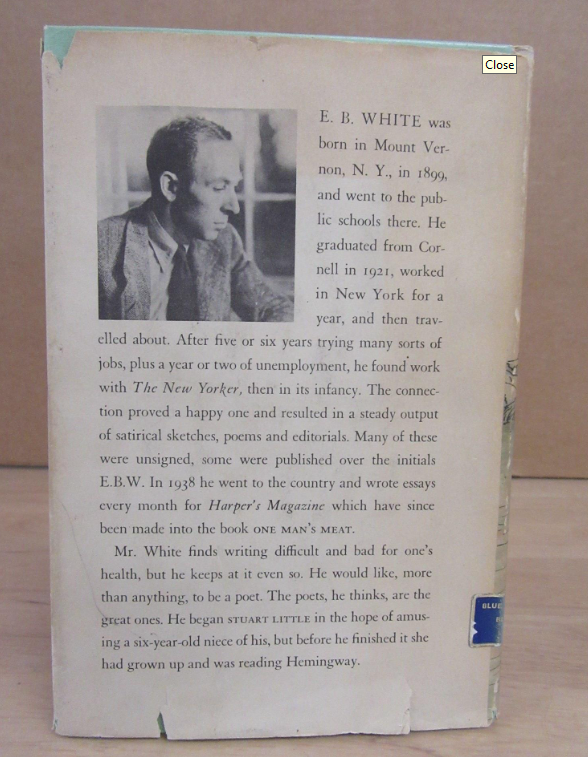 (SOLD) Vintage Stuart Little E. B. White Hardcover with Dust Jacket Illustrated by Garth Williams