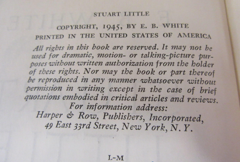 (SOLD) Vintage Stuart Little E. B. White Hardcover with Dust Jacket Illustrated by Garth Williams