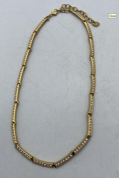Vintage Swarovski Gold Tone & Crystal Necklace