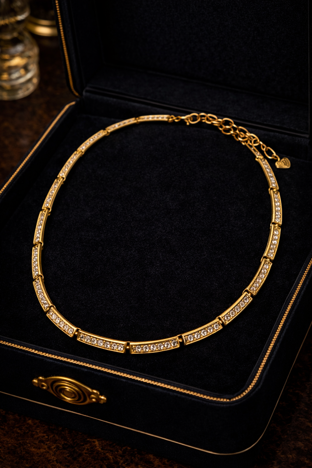 Vintage Swarovski Gold Tone & Crystal Necklace