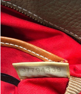 Dooney & Bourke Lexington Pebble Leather Shopper Tote Taupe Red Lining Shoulder Bag