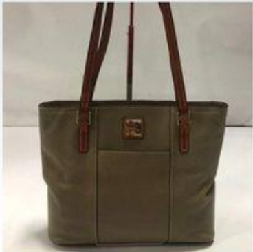 Dooney & Bourke Lexington Pebble Leather Shopper Tote Taupe Red Lining Shoulder Bag