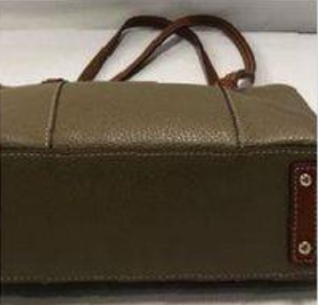 Dooney & Bourke Lexington Pebble Leather Shopper Tote Taupe Red Lining Shoulder Bag