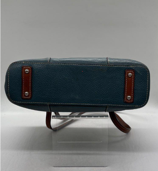 Dooney & Bourke Pebbled Leather Shopper Tote Teal Peacock Blue Shoulder Bag