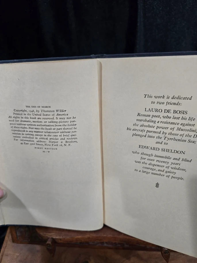 The Ides of March — Thornton Wilder — First Edition, First Printing