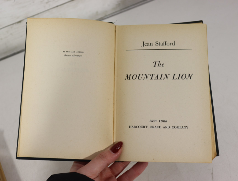 The Mountain Lion Jean Stafford First Edition Hardcover Classic American Literature No DJ