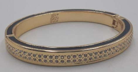 Retired Tommy Bahama Gold Tone Rhinestone Bangle Bracelet – Signed