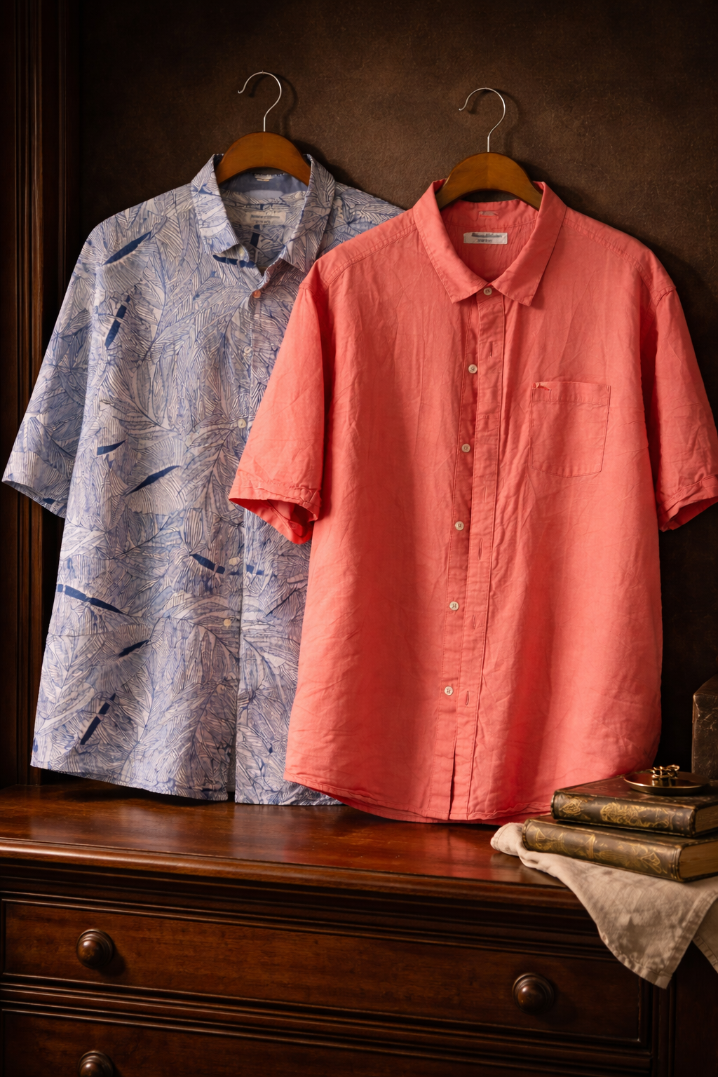 Tommy Bahama Men’s 3XL Linen Blend Short Sleeve Button-Up Shirt Bundle (2)
