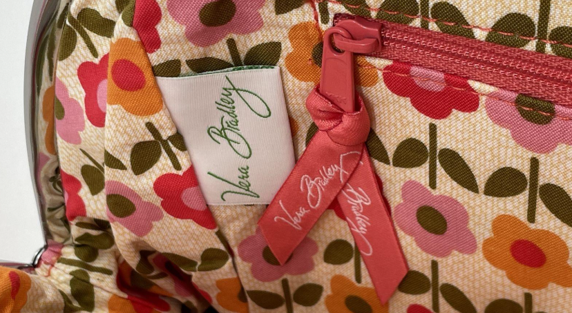 Vera Bradley Mod Floral Pink Quilted Handbag | Structured Top Handle Purse