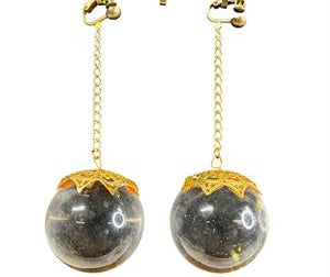 (SOLD) 1960s–1970s Gold Tone Clip-On Dangle Earrings with Large Clear Crystal Spheres