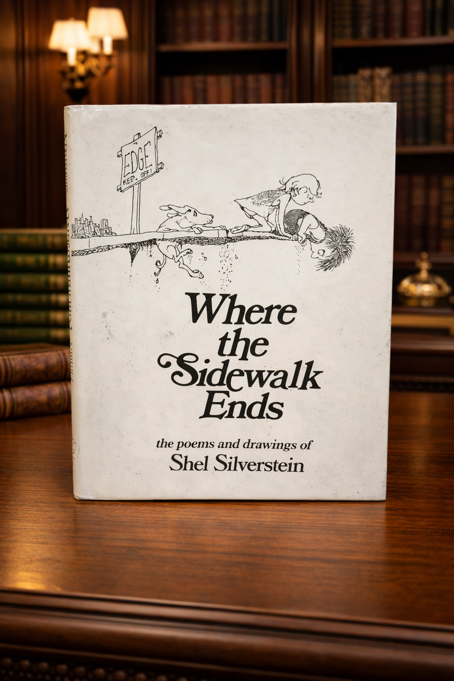 Where the Sidewalk Ends by Shel Silverstein, Harper and Row hardcover in white dust jacket
