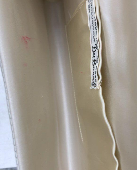 DuBarry Vintage White Satin and Beaded Clutch Hand Made Hong Kong Evening Purse