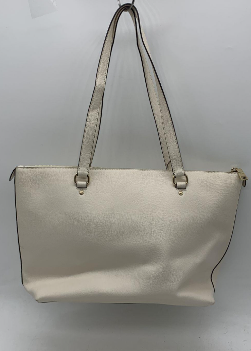 Coach chalk white pebbled leather tote F79608 with leather hangtag, view 7