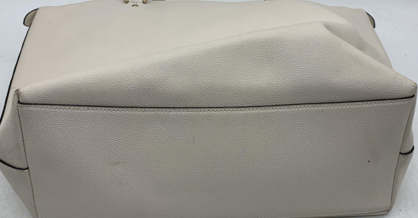Coach chalk white pebbled leather tote F79608 with leather hangtag, view 5
