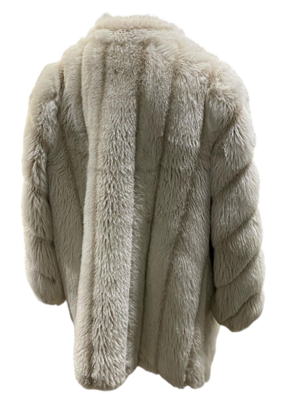 Mirage Outerwear Off-White Faux Fur Coat | Hook & Eye Evening Coat