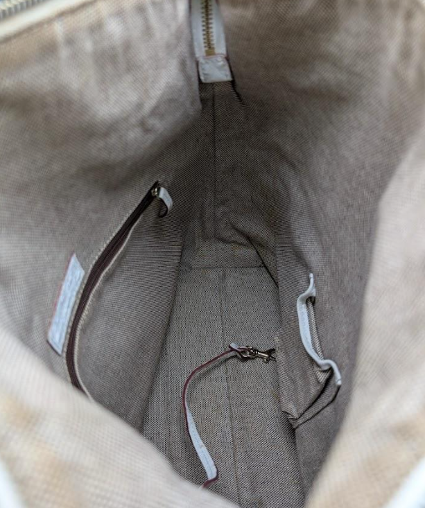 (SOLD) Dooney & Bourke Ostrich-Embossed Leather Crossbody Bag White Zip-Front Utility Style