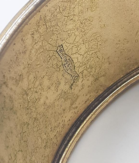 Whiting & Davis Vintage Gold-Tone Bracelet & Clip-On Earring Set with Green Cabochons (Signed)