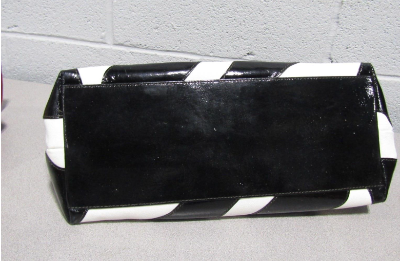 Dooney and Bourke Black and White Zebra Patent Leather Tote | Statement Shoulder Bag