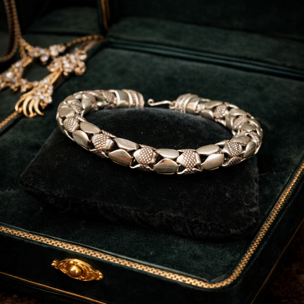 Sterling Silver Smooth and Textured Link Bracelet S Hook Clasp John Hardy Style 38.16g