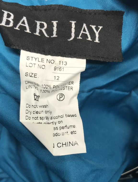 Bari Jay Teal Strapless Formal Dress Size 12 NWT | Satin Cocktail Evening Dress