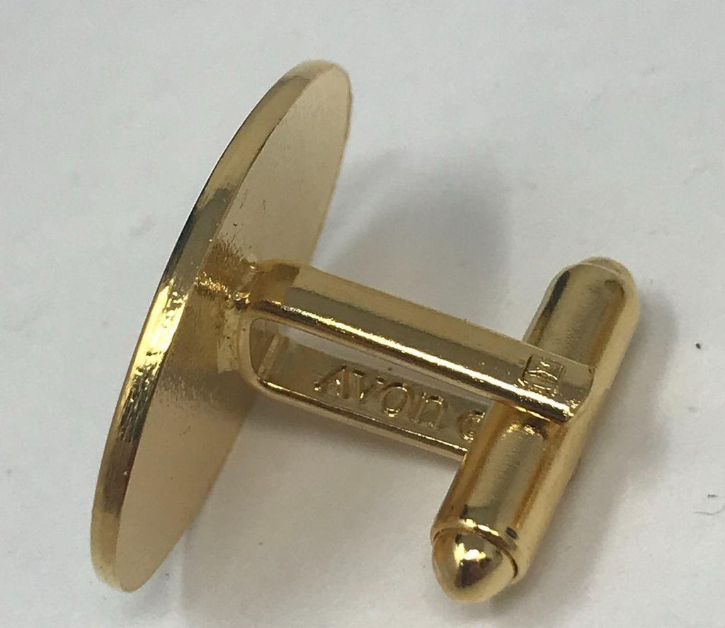 Vintage Signed Avon Oval Enamel Classic Car Gold Tone Cufflinks In Box