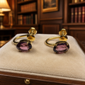 Vintage Van Dell Purple Stone Screw Back Earrings 1/20 12K GF
