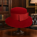 Geo. W. Bollman & Co. Red Doeskin Wool Felt Hat, Vintage Wide Brim Dress Hat