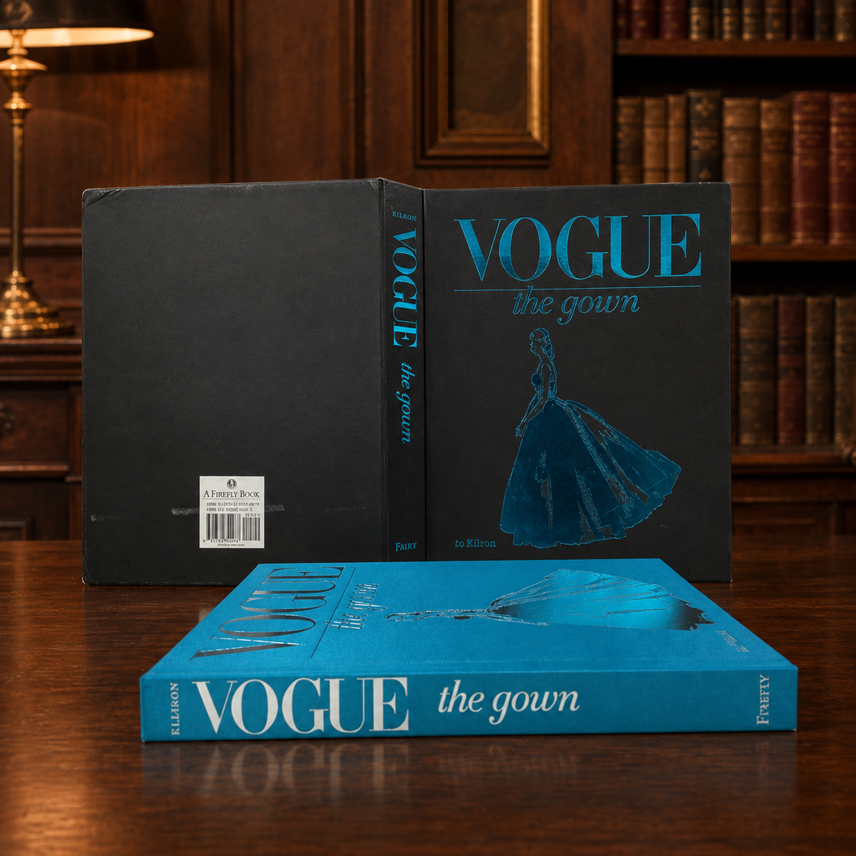Vogue The Gown by Jo Ellison, turquoise hardcover with black slipcase