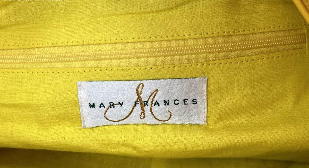 Mary Frances large multicolor beaded and sequined shoulder bag with yellow handles, view 6