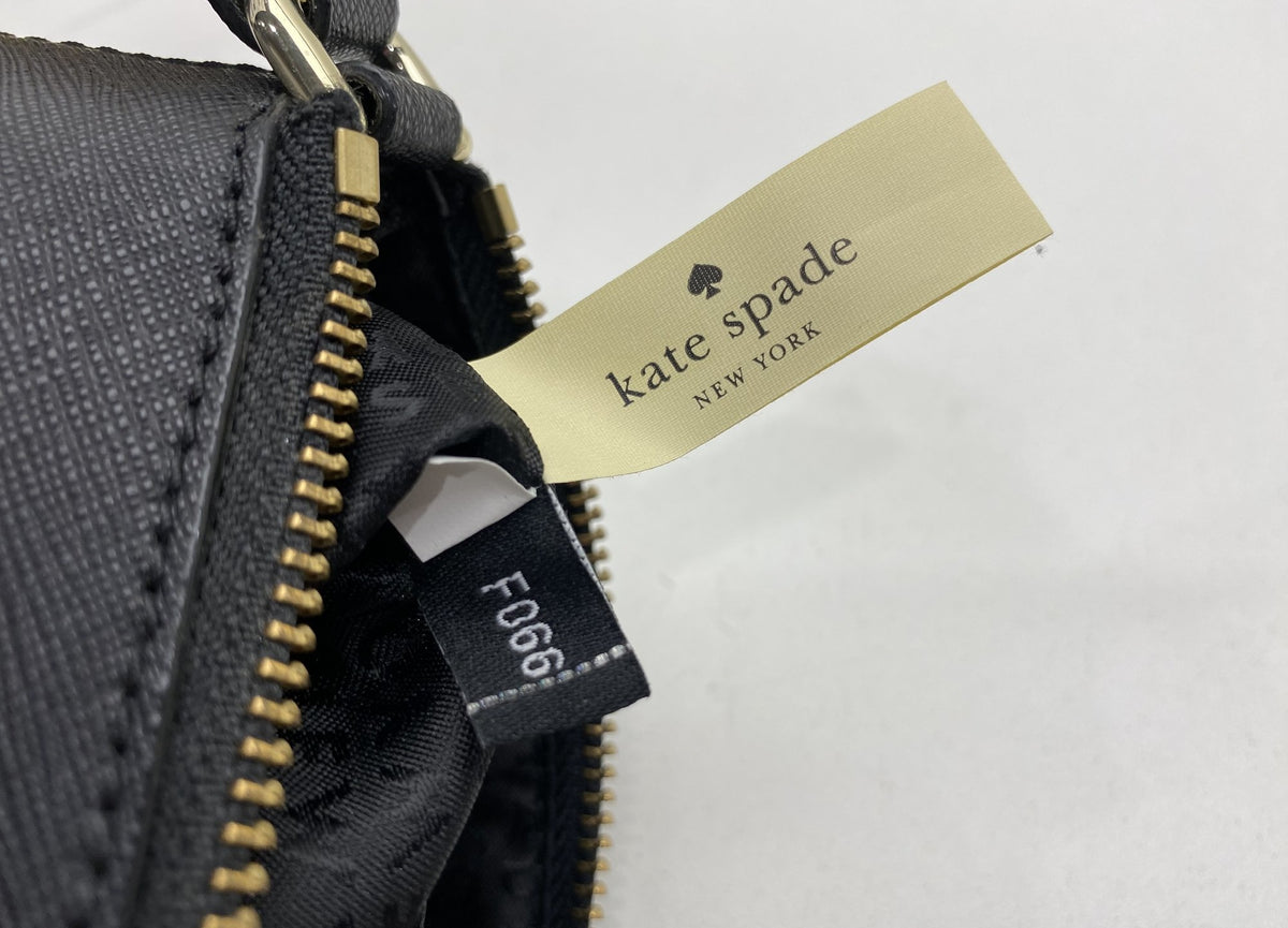 Black structured crossbody bag with white swan appliqué and gold-tone accents, view 8