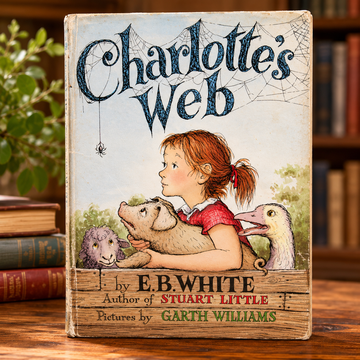 Charlotte's Web by E.B. White, Harper and Row hardcover in Garth Williams illustrated dust jacket