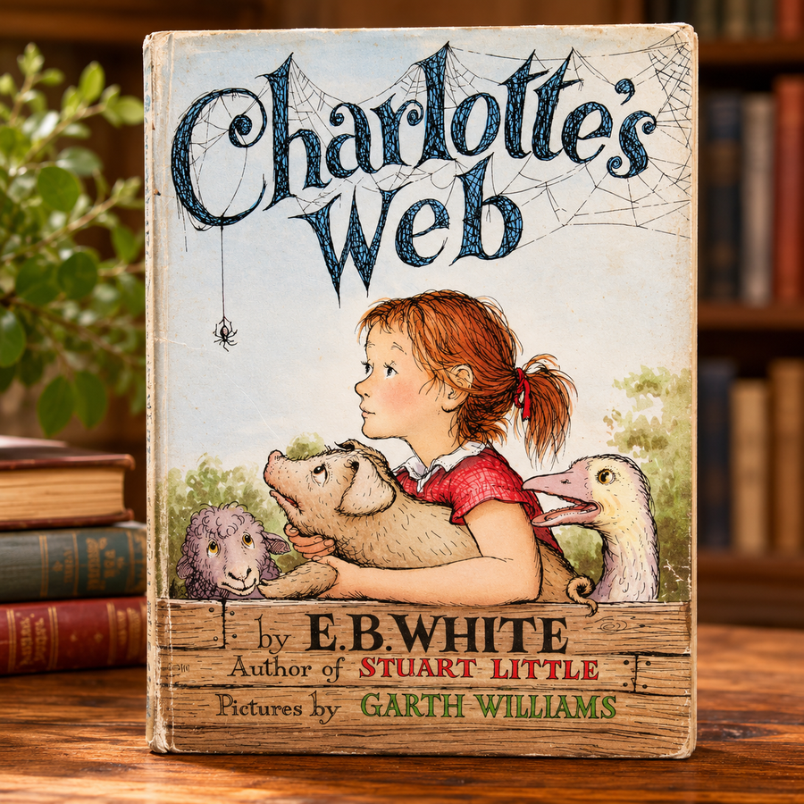 Charlotte's Web by E.B. White, Harper and Row hardcover in Garth Williams illustrated dust jacket