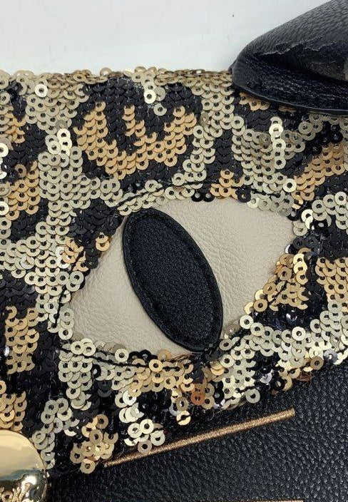 Betsey Johnson Sequin Flat Cat Purse