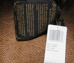Goorin Bros. Eleni Rose Straw Hat | Size Large Brown Designer Hat with Original Box