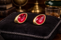 Swarovski Gold Tone Magenta Crystal Teardrop Clip Earrings Pink Rhinestone Statement Designer Jewelry
